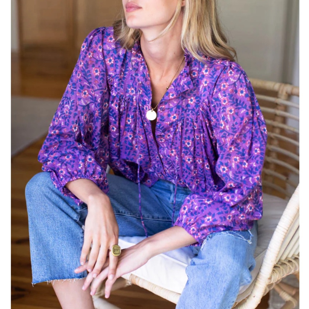 Emmerson Frye India Collection Emmaline Blouse Size Small